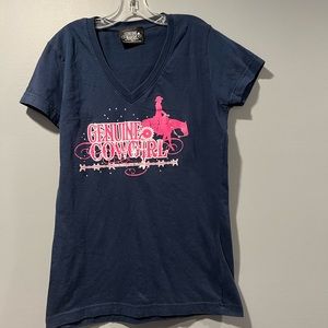 Genuine Ranch Cowgirl Tee Blue✅

16” Pit to Pit 
24” Length
